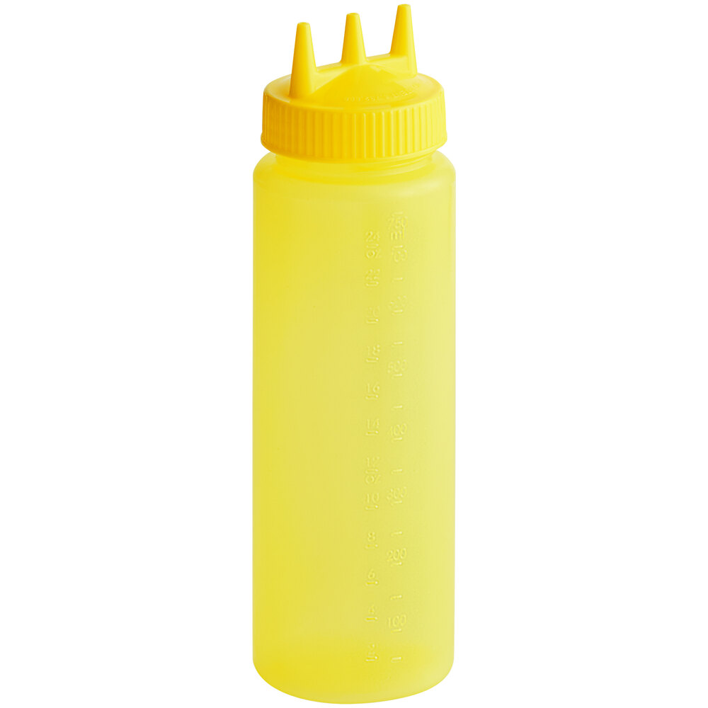 Vollrath 3324C-08 Traex® Color-Mate™ 24 oz. Yellow Tri Tip™ Wide Mouth Squeeze Bottle