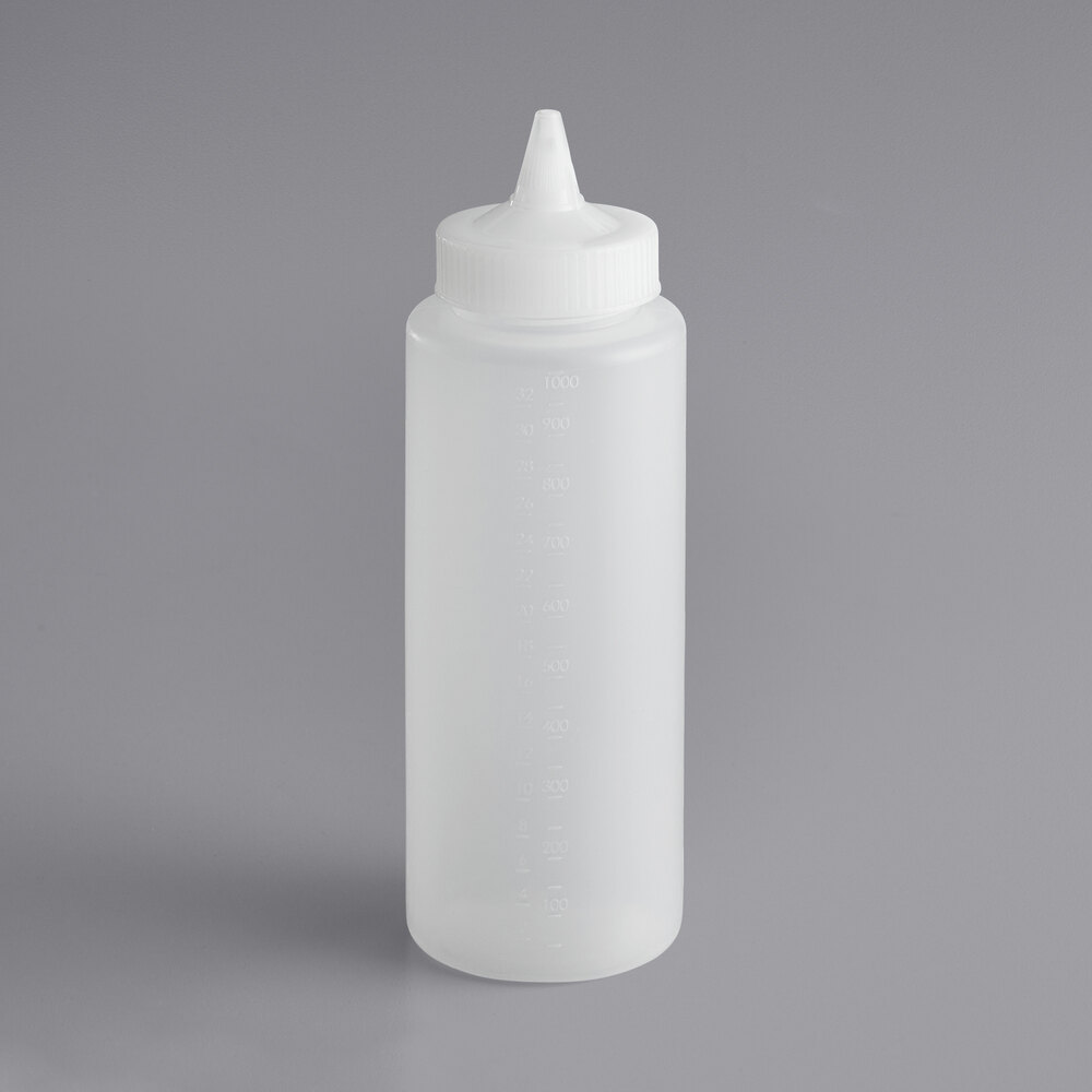 Vollrath 5132-13 Traex® 32 oz. Clear Single Tip Closeable Wide Mouth Squeeze Bottle