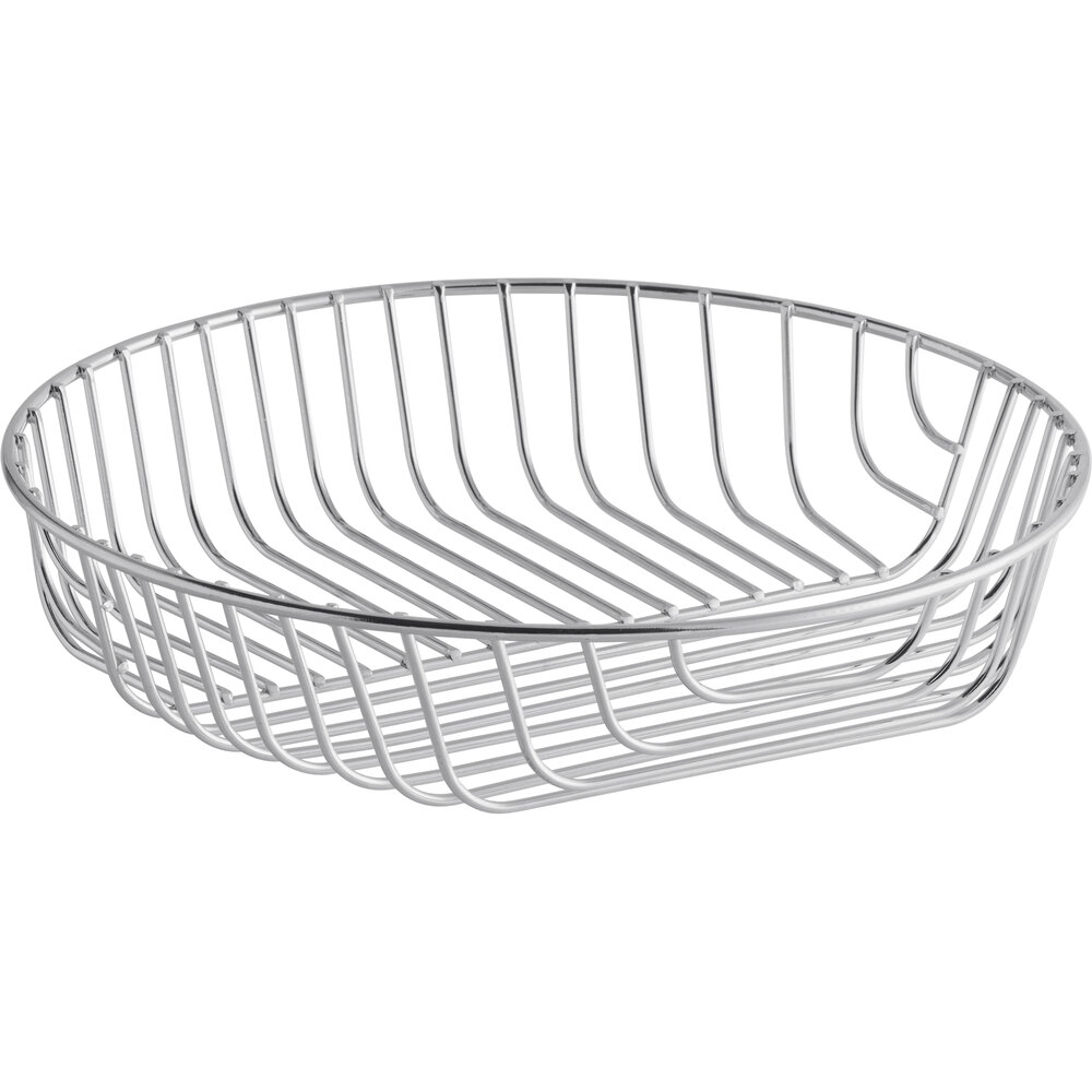 Acopa 10" x 2" Round Chrome Wire Basket
