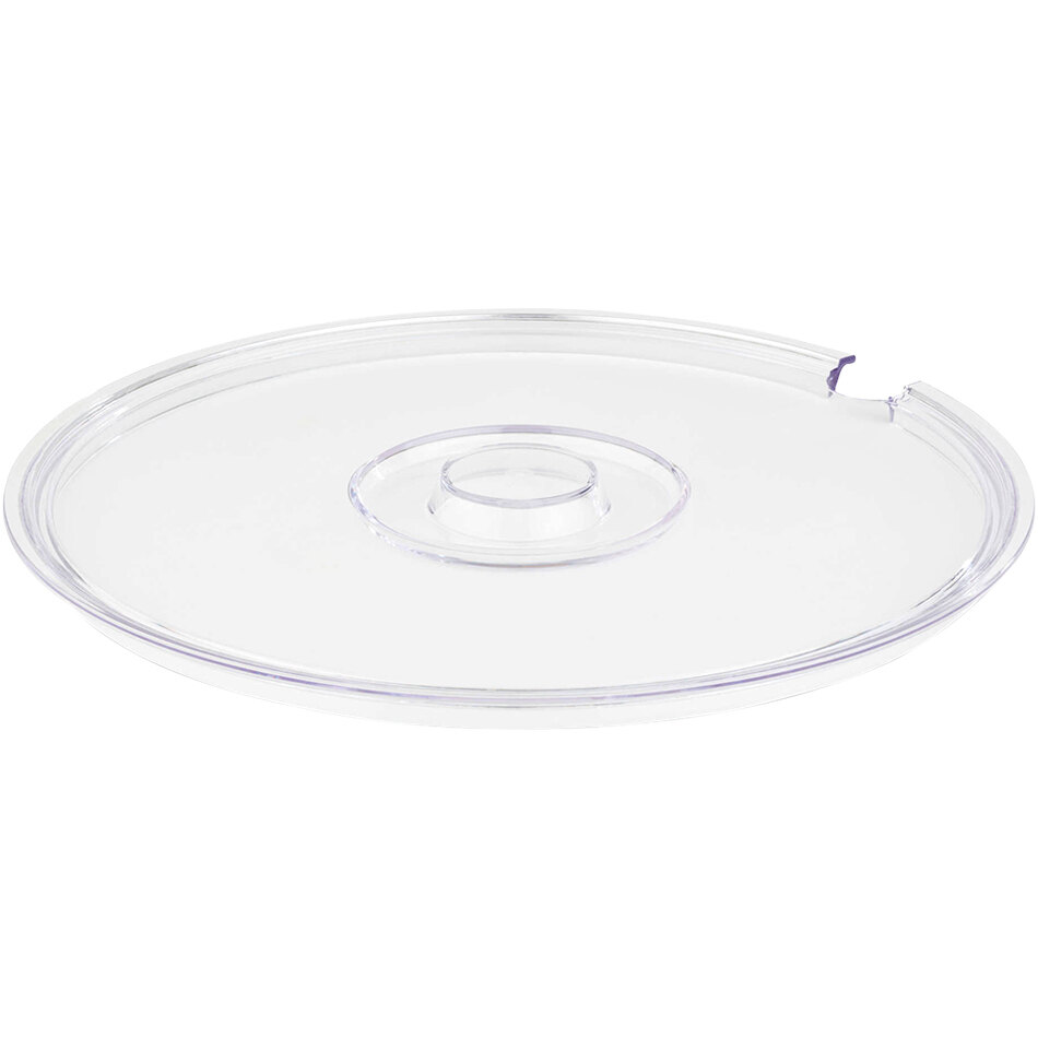 APS Universal 7 7/8" Round Clear Food Pan Lid with Notch and Handle