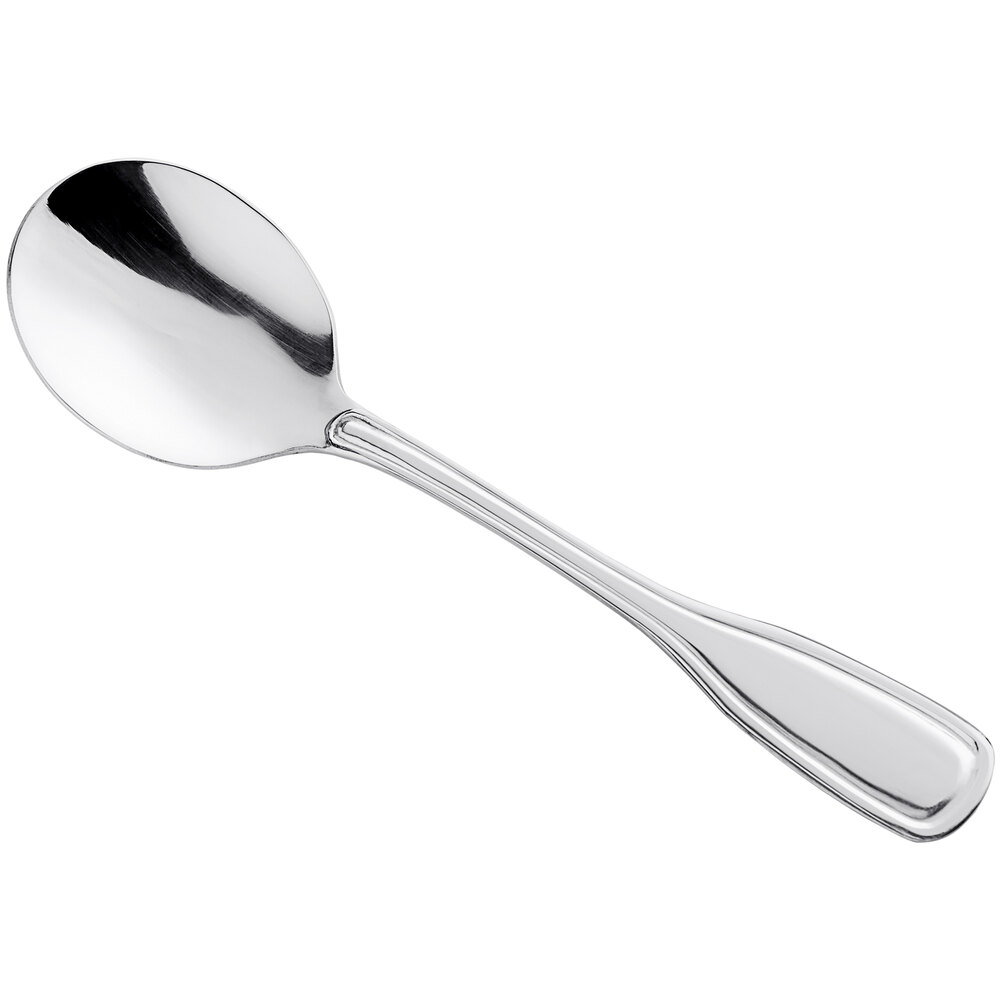 Acopa Saxton 6 5/16" 18/0 Stainless Steel Heavy Weight Bouillon Spoon - 12/Case