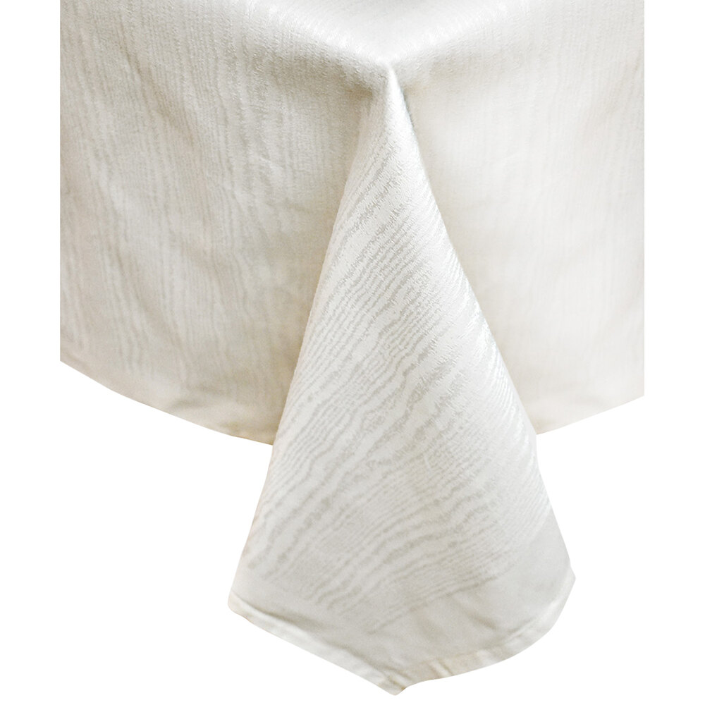 Garnier-Thiebaut Elm Crossbordered Ivory 63" x 63" 100% ELS Cotton Cloth Table Cover