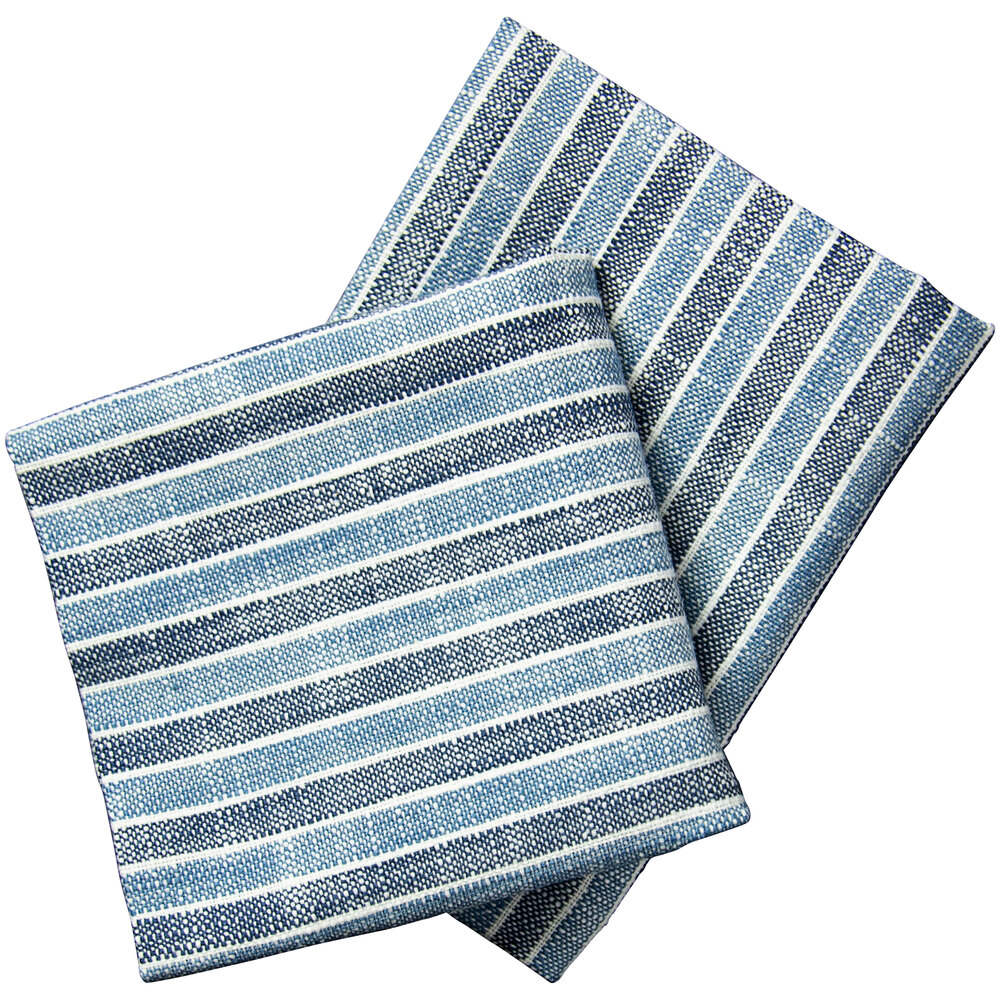 Garnier-Thiebaut Gila Blue 22" x 23" 100% ELS Cotton Cloth Napkins - 10/Pack