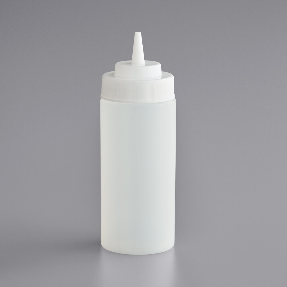 Choice 16 oz. Clear Wide Mouth Squeeze Bottle - 6/Pack