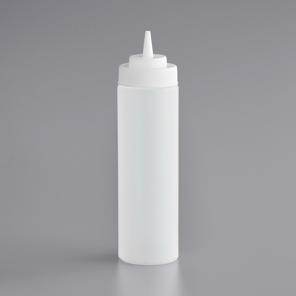 Choice 24 oz. Clear Wide Mouth Squeeze Bottle - 6/Pack