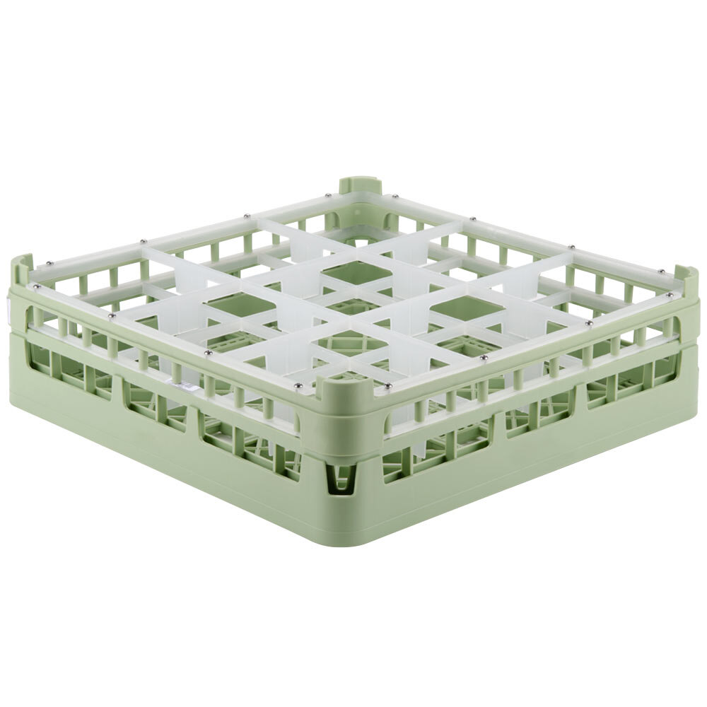 Vollrath 52761 Signature Full-Size Light Green 9-Compartment 4 13/16" Medium Plus Glass Rack