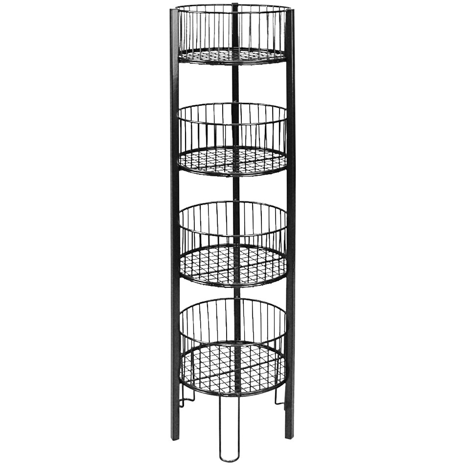 12" x 54" Round 4-Tier Wire Dump Bin Display