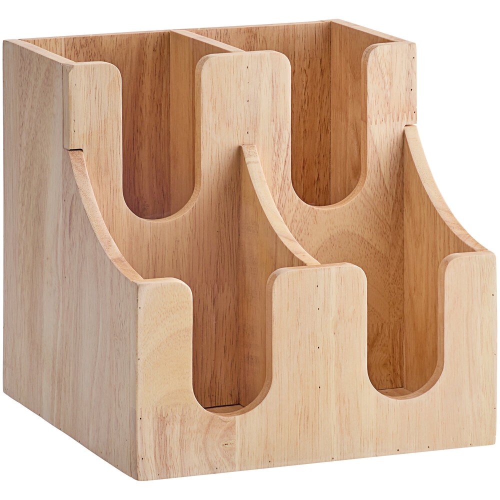 Acopa Wood 4-Section Tiered Cup and Lid Organizer