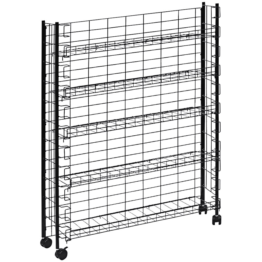 12" x 36" x 47" Mobile 5-Shelf Adjustable Merchandising Display