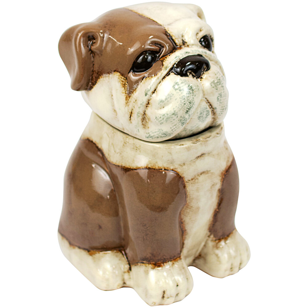 Kalalou 7" x 7 1/2" x 10" Ceramic Bulldog Canister
