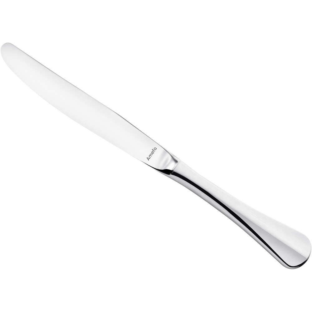 Amefa Baguette 9 11/16" 18/10 Stainless Steel Extra Heavy Weight Extra Large Table Knife - 12/Case