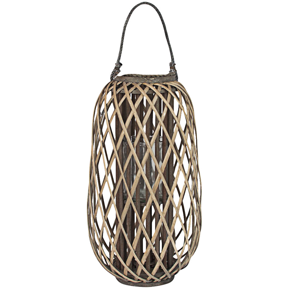 Kalalou Medium Gray Willow Lantern