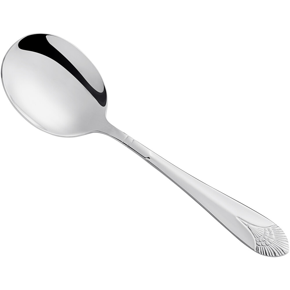 Acopa Monaca 6" 18/8 Stainless Steel Extra Heavy Weight Bouillon Spoon - 12/Case