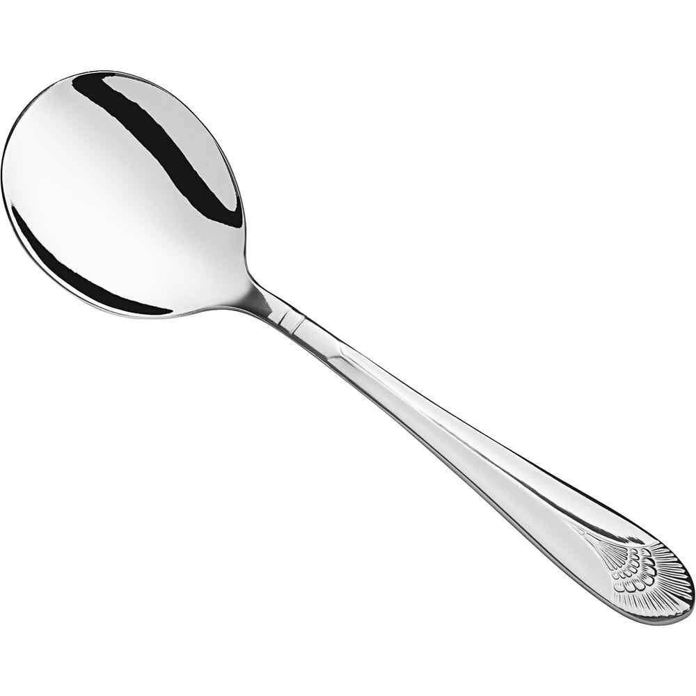 Libbey Metropolitan 5 3/4" 18/0 Stainless Steel Heavy Weight Bouillon Spoon - 36/Case
