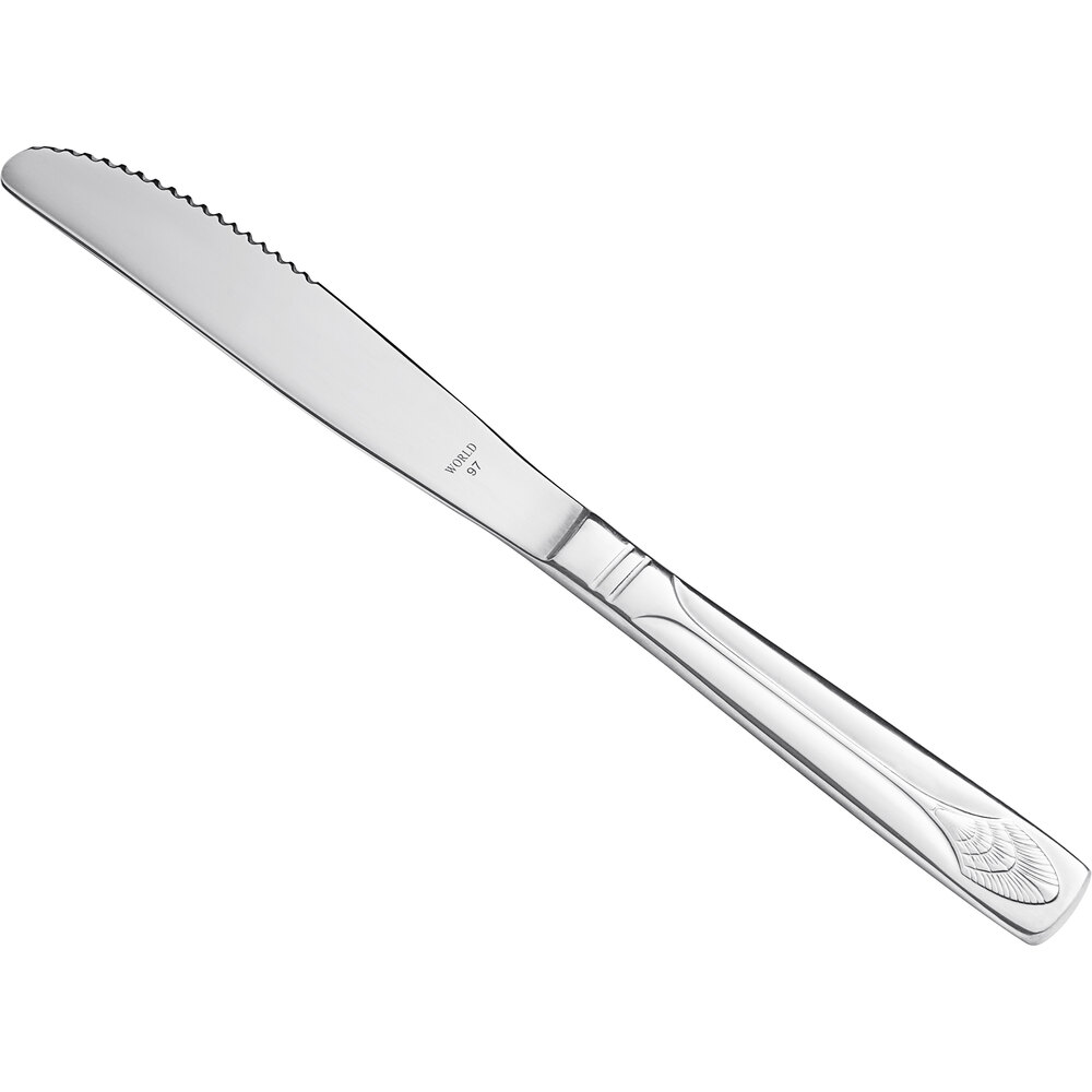Libbey Metropolitan 8 1/2" 18/0 Stainless Steel Heavy Weight Fluted Blade Dinner Knife - 36/Case