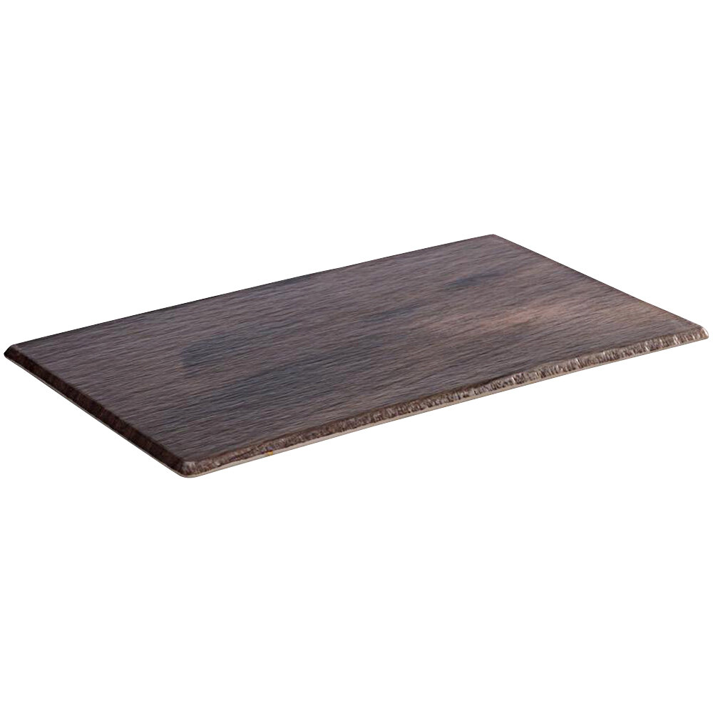 APS Oak 10 7/16" x 6 3/8" x 13/16" Melamine Serving Tray - 6/Case
