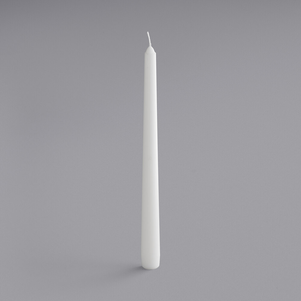 Will & Baumer 10" White Taper Candle - 12/Pack