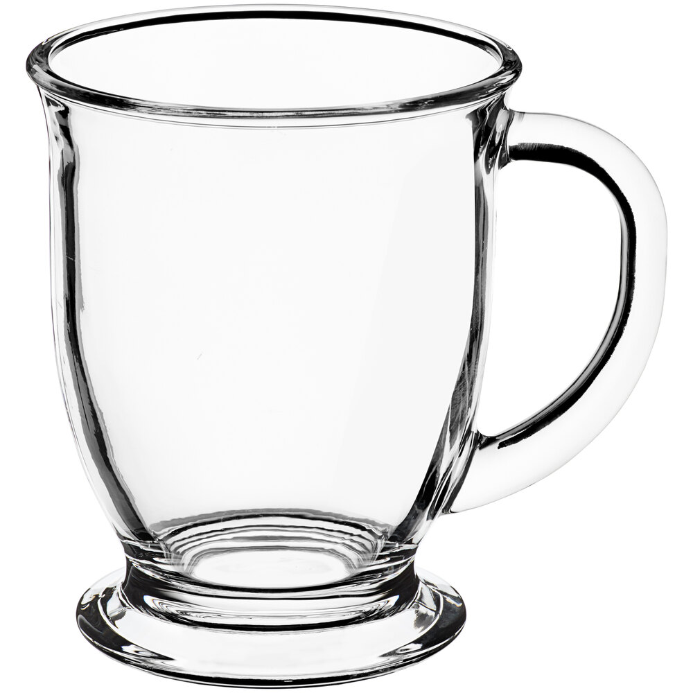 Acopa 16 oz. Clear Glass Cafe Mug - Sample