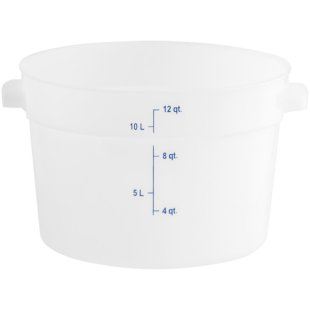 Vigor 12 Qt. White Round Polyethylene Food Storage Container