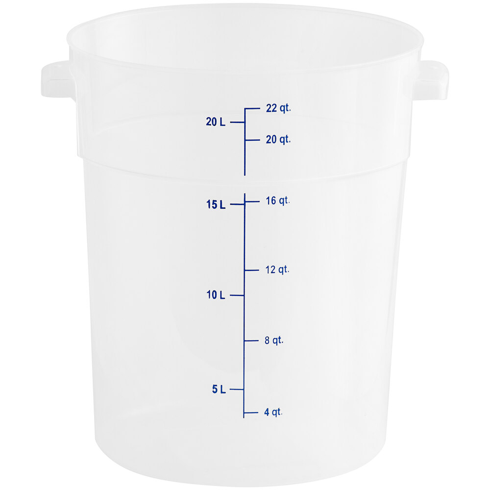 Vigor 22 Qt. Translucent Round Polypropylene Food Storage Container