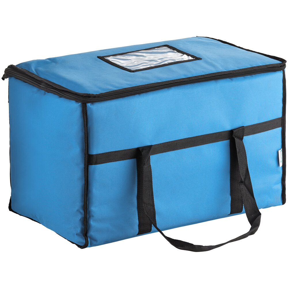 Choice Insulated 23" x 13" x 15" Blue Nylon Food Delivery Bag / Pan Carrier - Holds up to (5) 2 1/2" Deep Full Size Pans