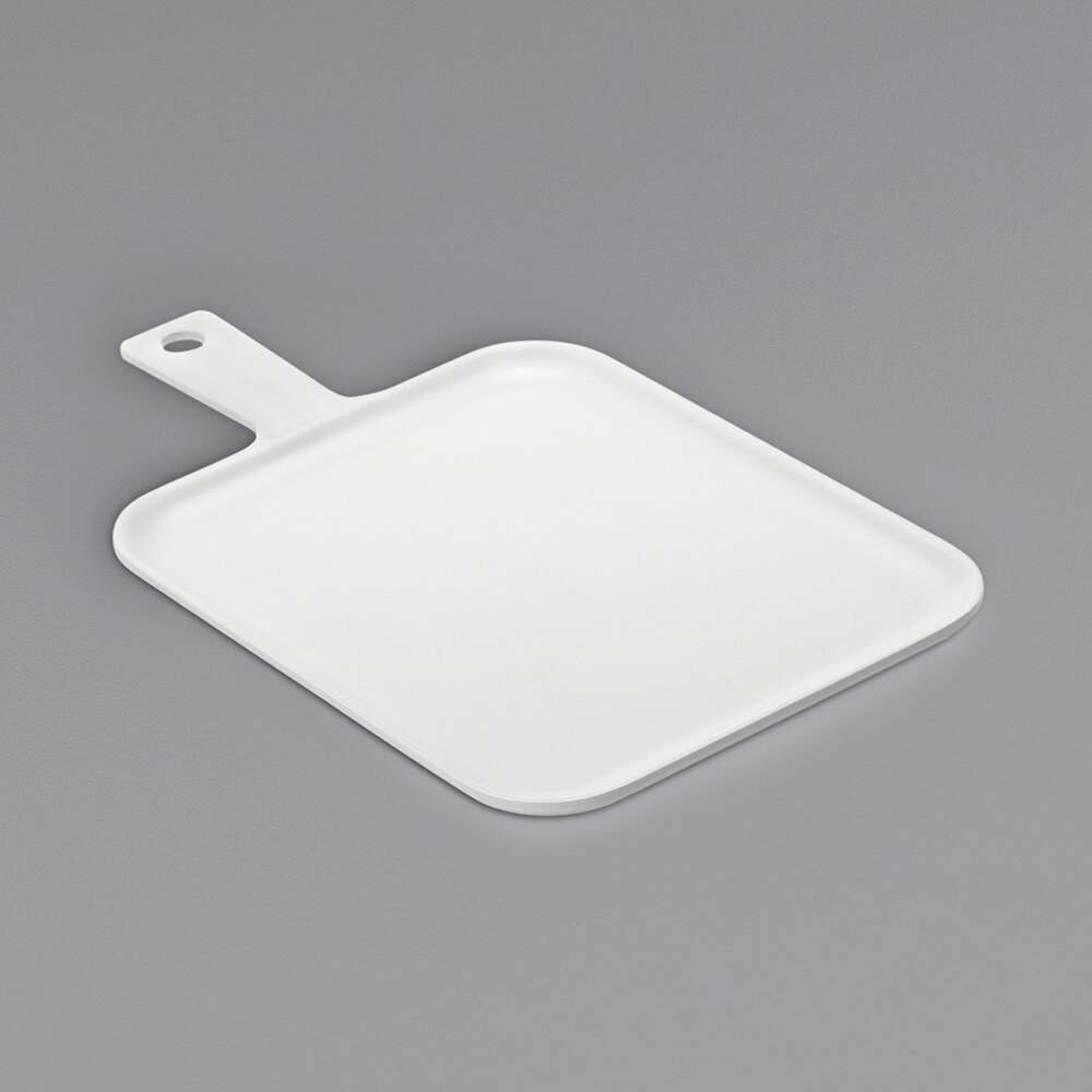 American Metalcraft 12 5/8" White Melamine Serving Peel with Handle MSPW91