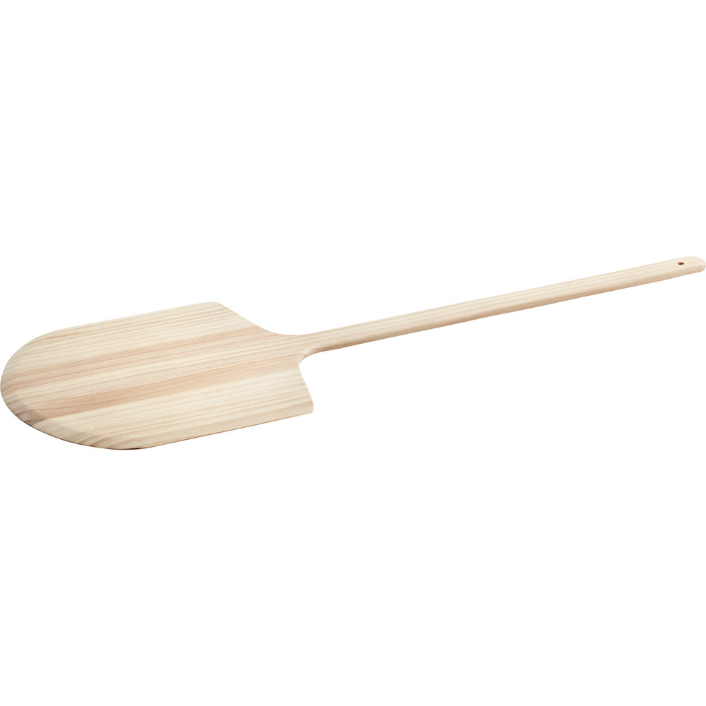 Choice 14" x 15 5/8" Wooden Tapered Pizza Peel with 26" Handle