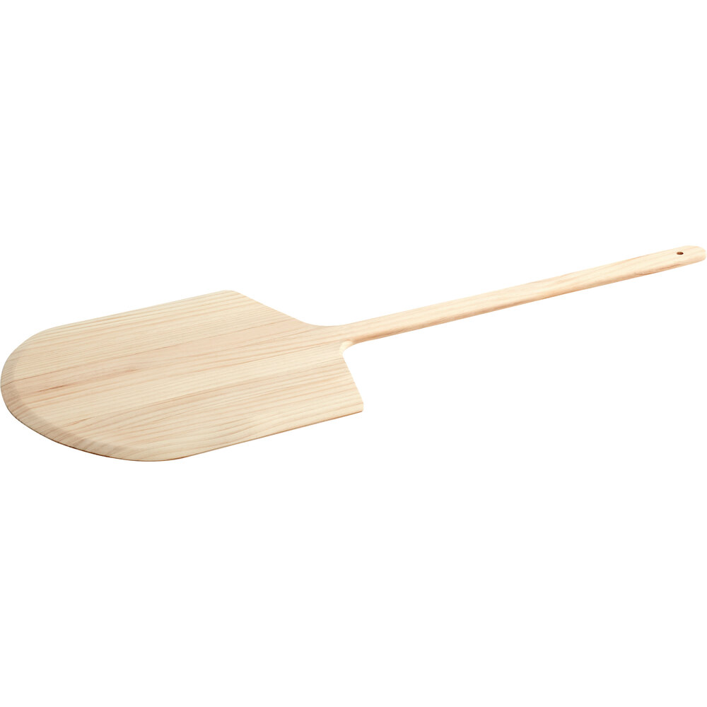 Choice 15 11/16" x 18" Wooden Tapered Pizza Peel with 24" Handle