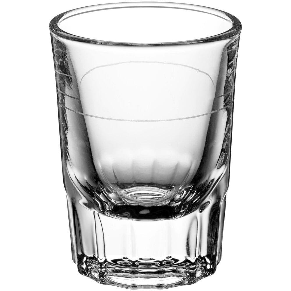 Acopa 2 oz. Fluted Shot Glass with 1 oz. Pour Line - 12/Pack