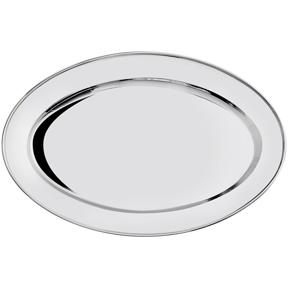 Acopa 15 3/4" x 10 1/2" Oval Stainless Steel Platter