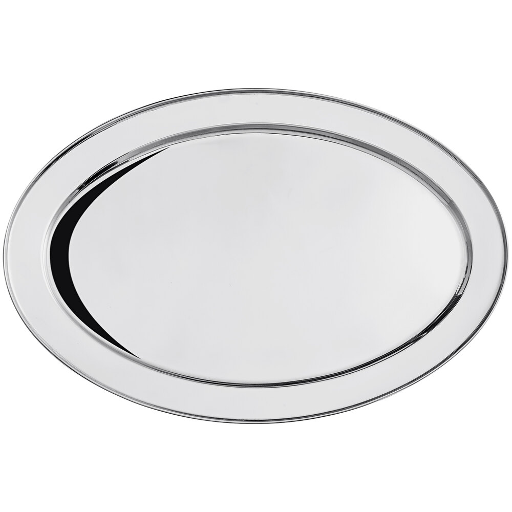 Acopa 23 1/4" x 16 1/4" Oval Stainless Steel Platter
