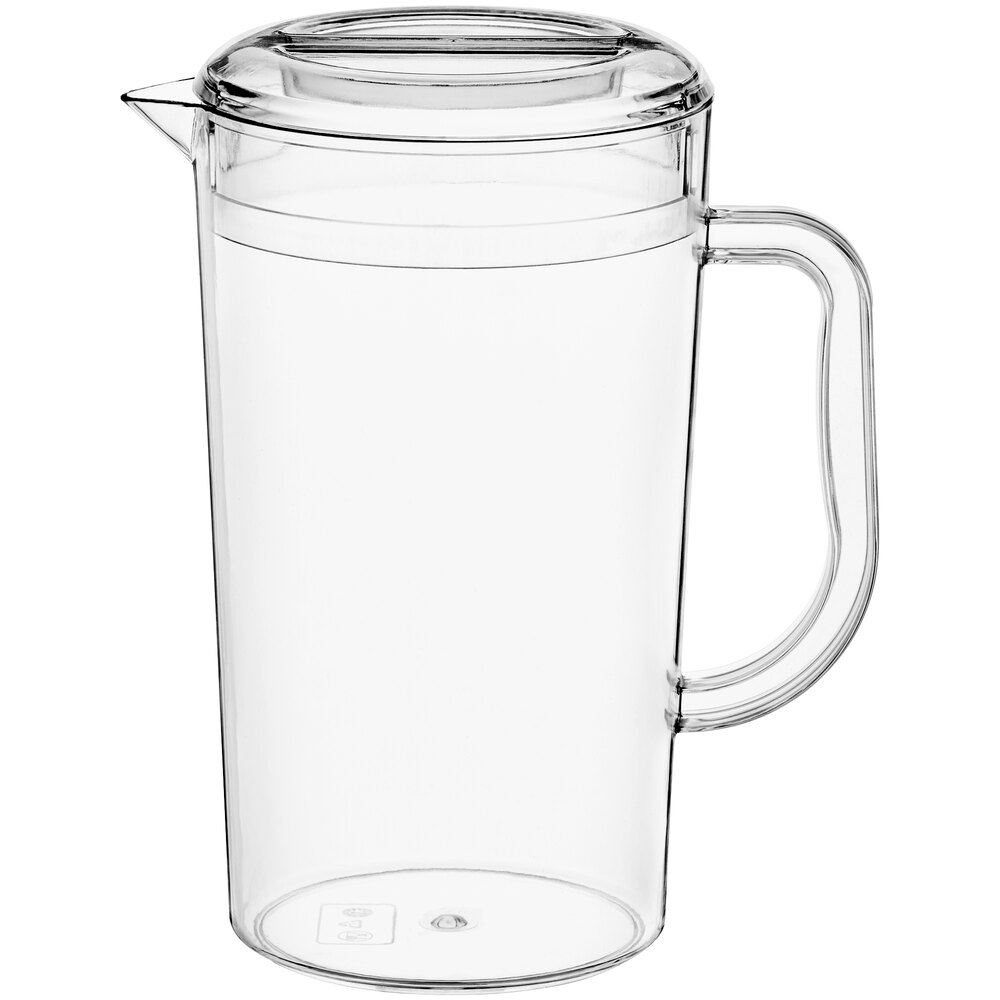 Choice 64 oz. Clear Polycarbonate Beverage Pitcher with Lid