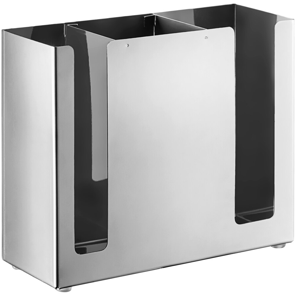 Choice Stainless Steel 3-Compartment Flatware / Chopstick Organizer