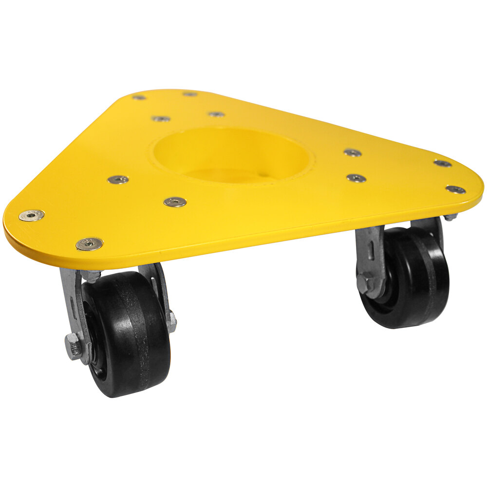 Bond 1500 lb. Steel Triangular Cup Dolly with Phenolic Resin Casters 4200 PH