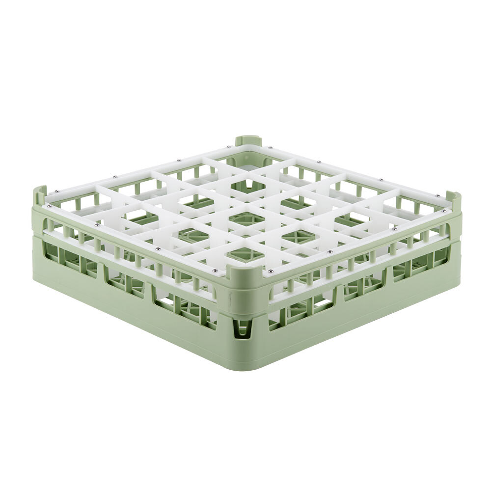 Vollrath 52767 Signature Full-Size Light Green 16-Compartment 4 13/16" Medium Plus Glass Rack