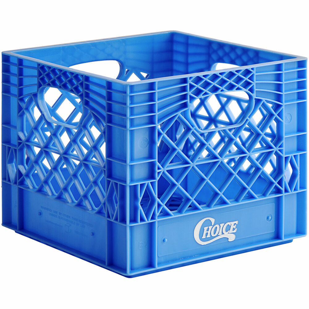 Choice 16 Qt. Blue Square Milk Crate - 13" x 13" x 11"