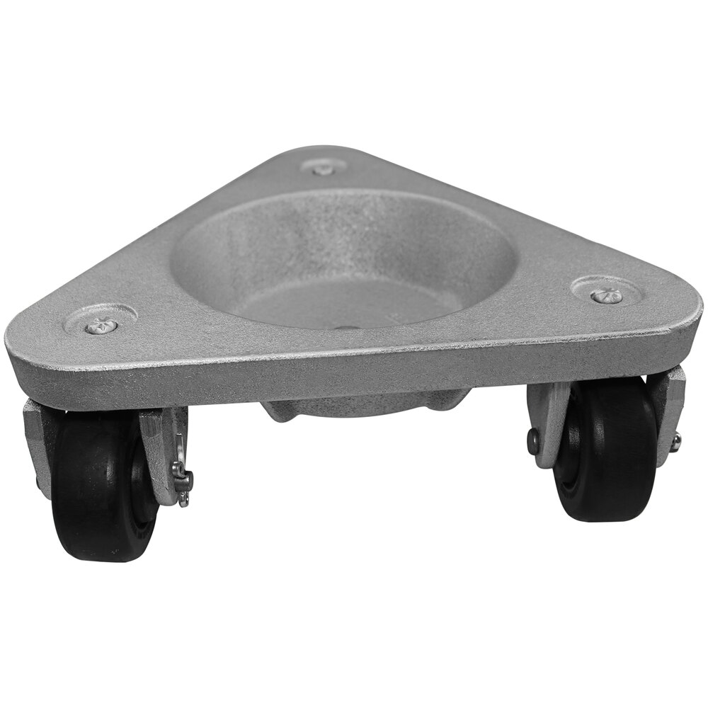 Bond 630 lb. Cast Steel Triangular Cup Dolly with Hard Tread Rubber Casters 3310 DOLLY/HT
