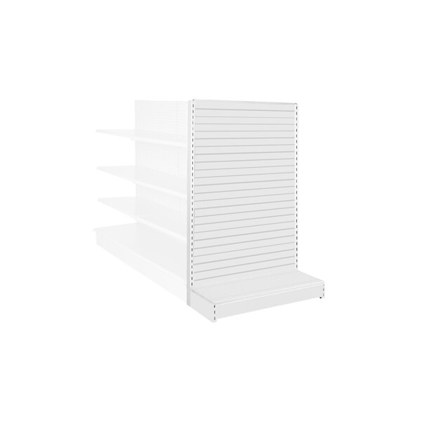 36" x 16" x 54" White Single-Sided Slatwall End Cap Gondola Merchandiser