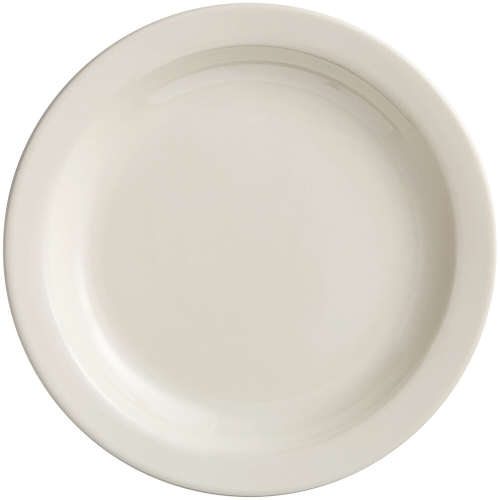 Acopa 5 1/2" Ivory (American White) Narrow Rim Stoneware Plate - 36/Case