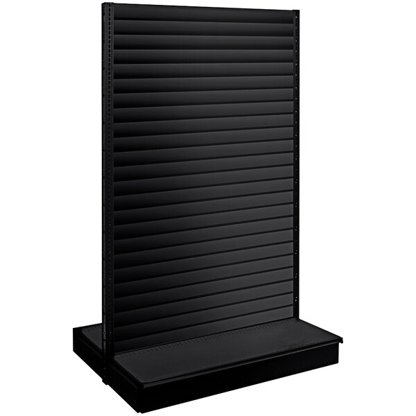 48" x 36" x 60" Black Double-Sided Slatwall Starter Gondola Merchandiser