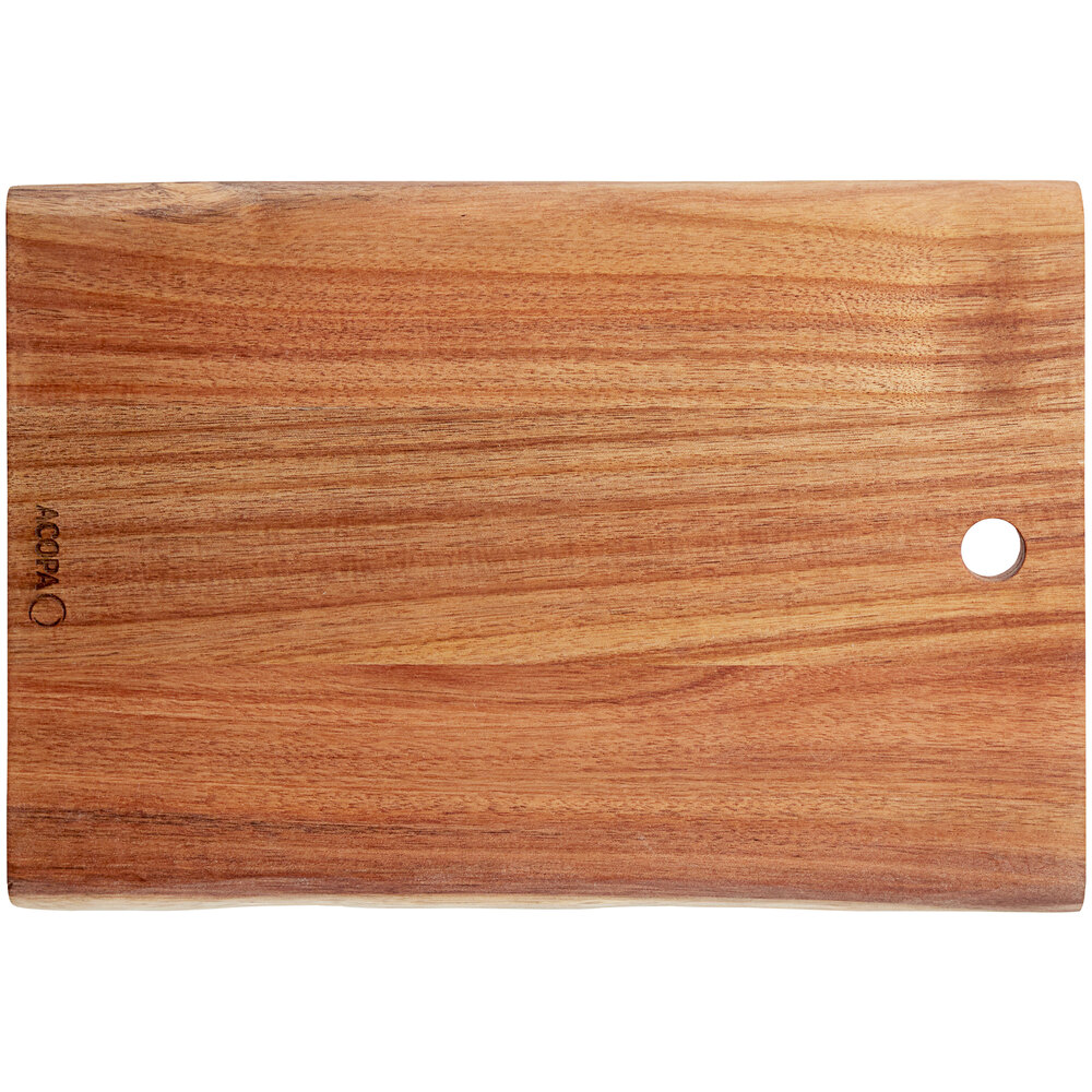 Acopa 14" x 9 1/2" Live Edge Acacia Wood Serving Board