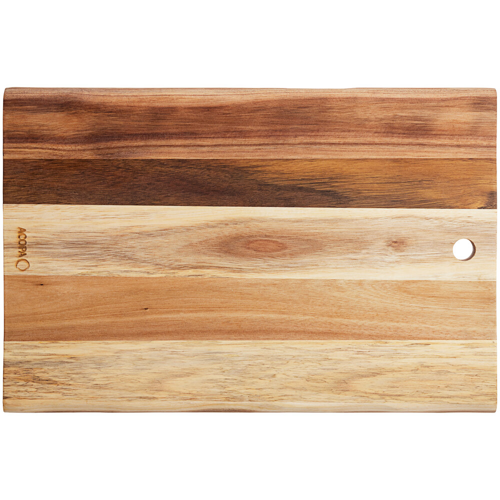 Acopa 18" x 12" Live Edge Acacia Wood Serving Board