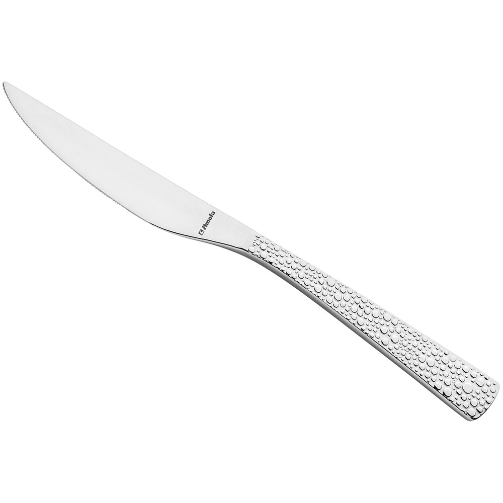 Amefa Livia Ronda 9 1/8" 18/10 Stainless Steel Extra Heavy Weight Table Knife - 12/Case