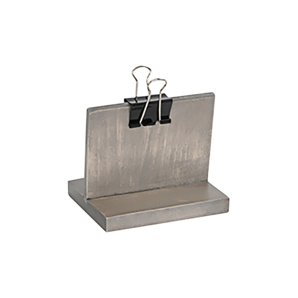 Cal-Mil Aspen 4" x 2" x 3 1/4" Gray Pine Clipboard Menu Holder