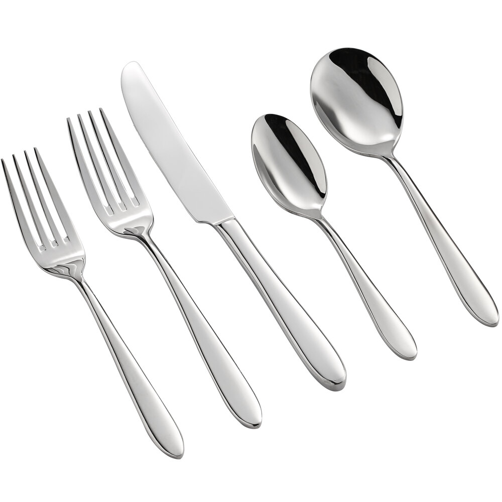 Acopa Remy 18/8 Stainless Steel Extra Heavy Weight Flatware 5 Piece Set - Sample