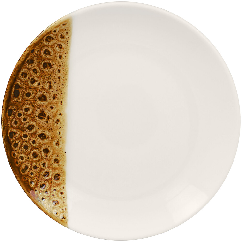 RAK Porcelain Wild 7 1/8" Brown Round Porcelain Flat Coupe Plate - 24/Case