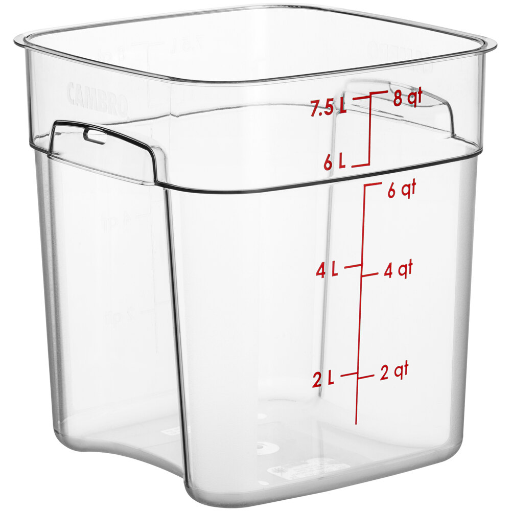 Cambro CamSquares® FreshPro 8 Qt. Clear Square Polycarbonate Food Storage Container