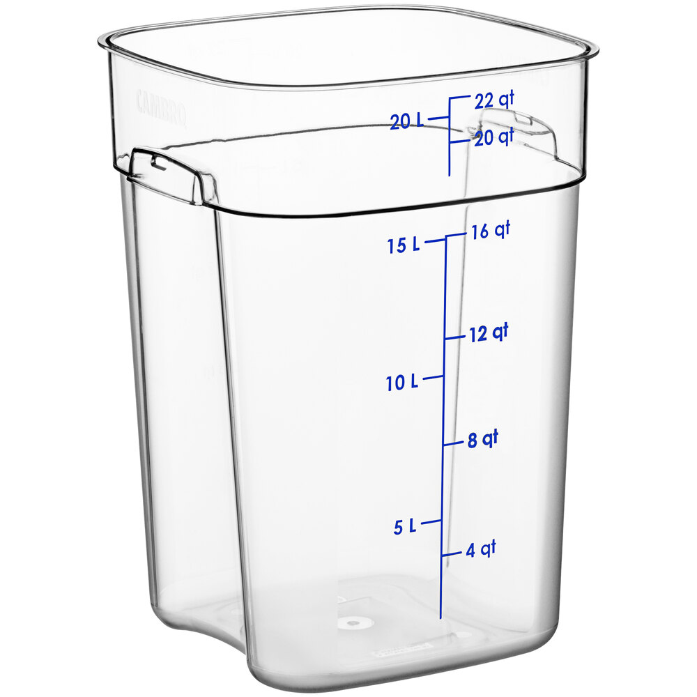 Cambro CamSquares® FreshPro 22 Qt. Clear Square Polycarbonate Food Storage Container