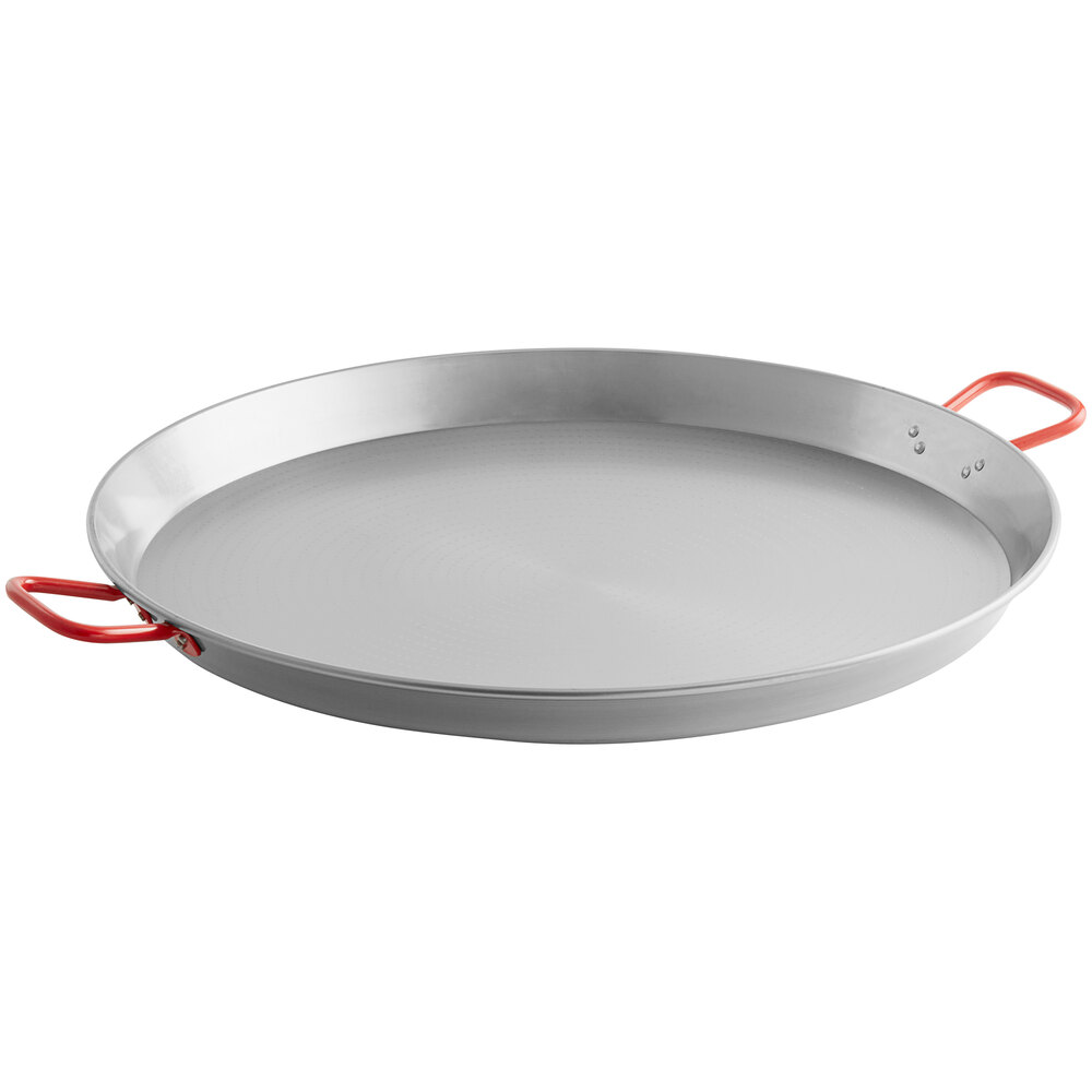 Vigor 27 1/2" Polished Carbon Steel Paella Pan