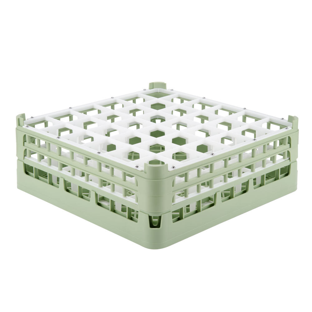 Vollrath 52715 Signature Full-Size Light Green 36-Compartment 5 11/16" Tall Glass Rack